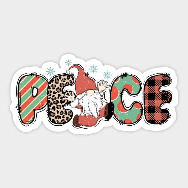 Peace Gnome Christmas Sticker by The WYLD Tribe